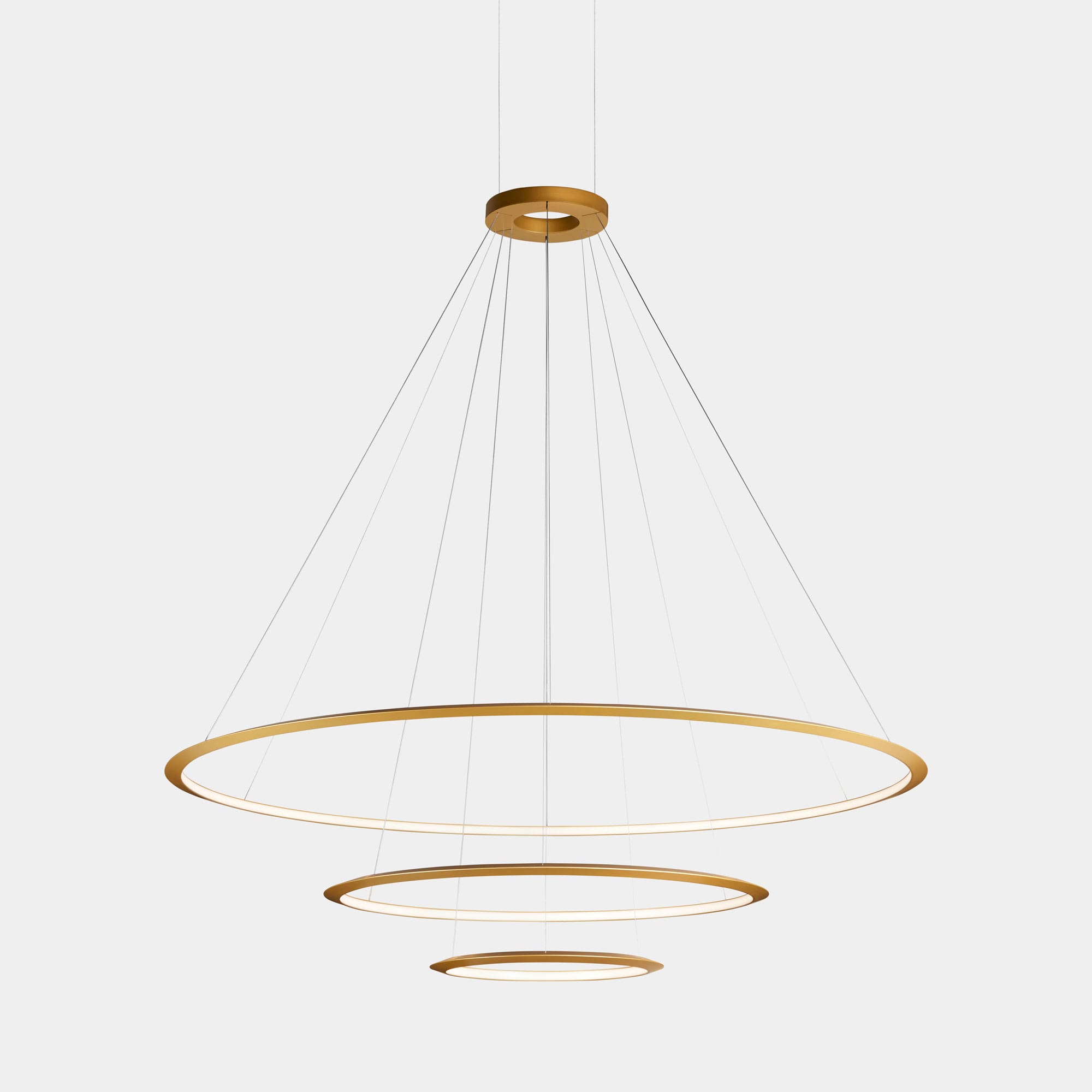 LEDS C4 - Lampada a sospensione Circular Inward 3 Rings (ø2000 Ø1200 Ø600) - Oro