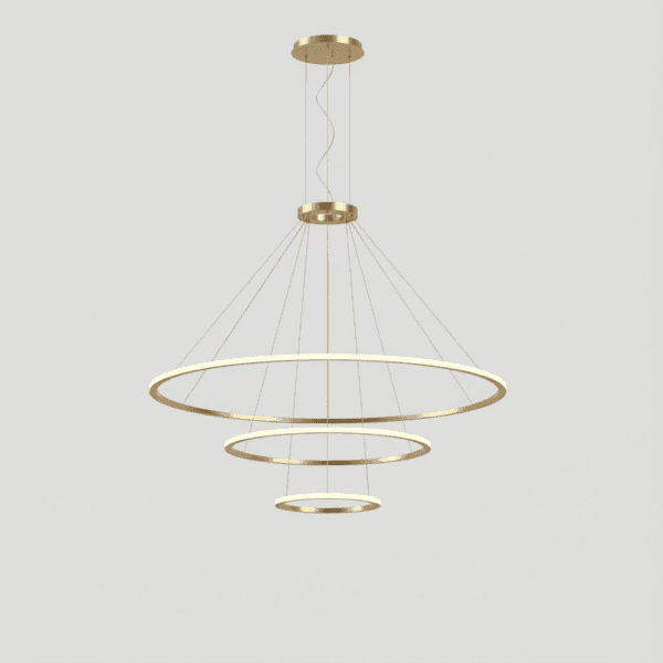 LEDS C4 - Lampada a sospensione Circular Inward 3 Rings (ø2000 Ø1200 Ø600) - Oro