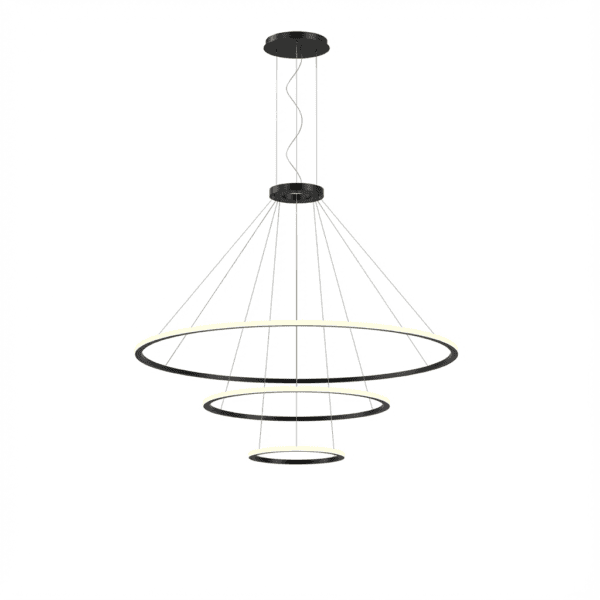 LEDS C4 - Lampada a sospensione Circular Inward 3 Rings (ø2000 Ø1200 Ø600) - Nero