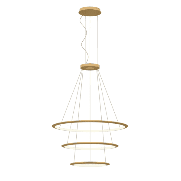 LEDS C4 - Lampada a sospensione Circular Inward 3 Rings (ø1200 Ø900 Ø600) - Oro