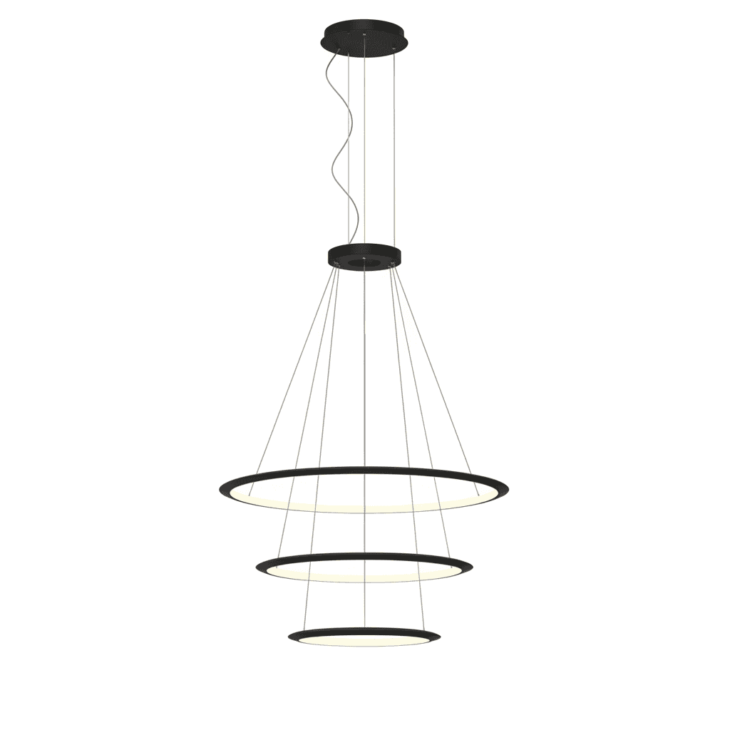 LEDS C4 - Lampada a sospensione Circular Inward 3 Rings (ø1200 Ø900 Ø600) - Nero