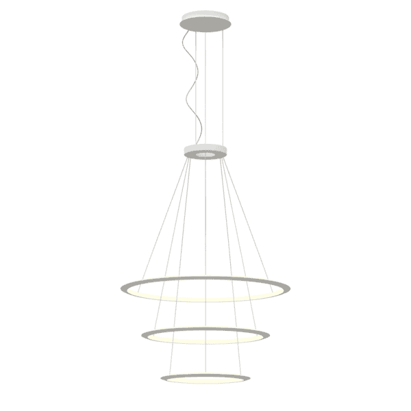 LEDS C4 - Lampada a sospensione Circular Inward 3 Rings (ø1200 Ø900 Ø600) - Bianco