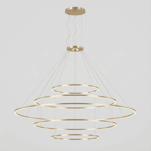 LEDS C4 - Lampada a sospensione Circular Outward 5 Rings (ø1200 Ø2000 Ø3000 Ø2000 Ø1200) - Oro