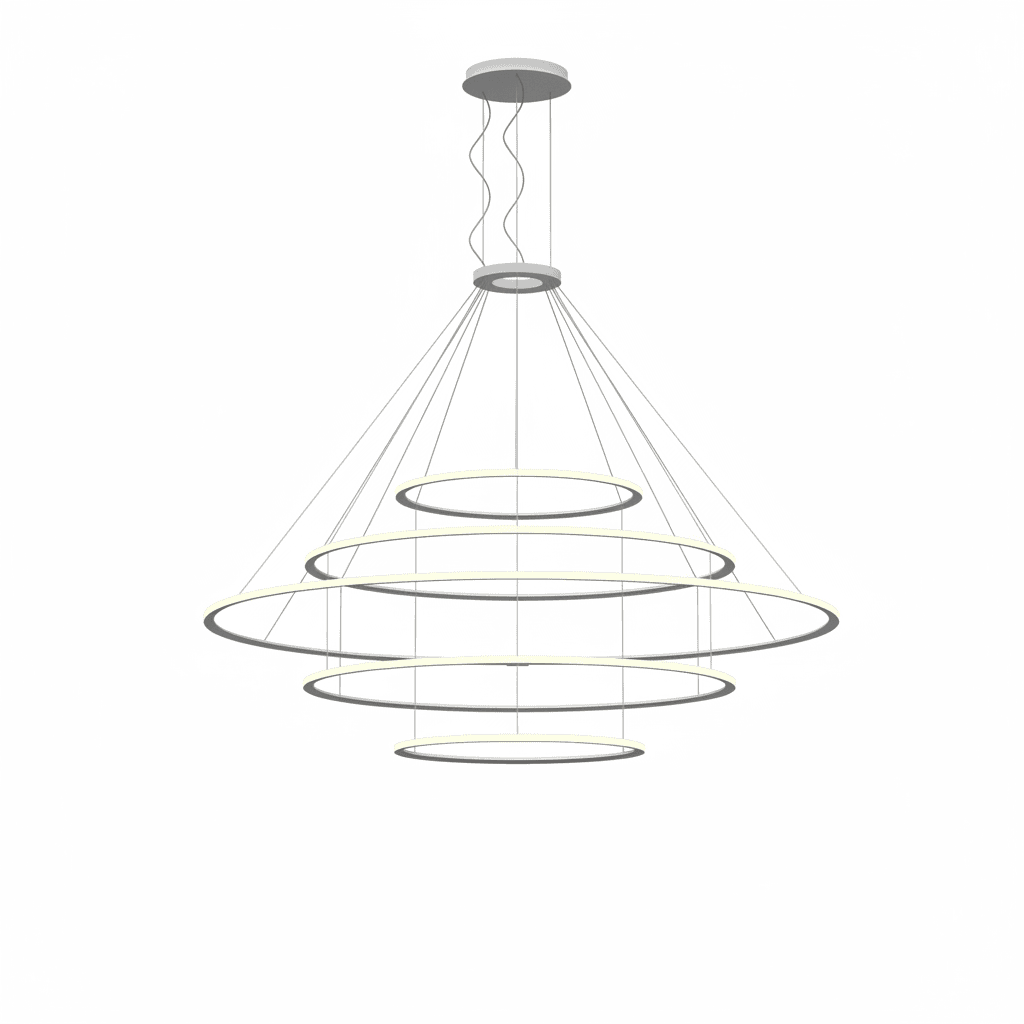 LEDS C4 - Lampada a sospensione Circular Outward 5 Rings (ø1200 Ø2000 Ø3000 Ø2000 Ø1200) - Nero