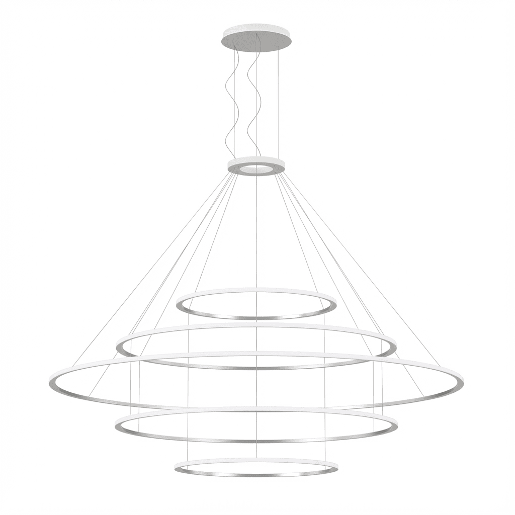 LEDS C4 - Lampada a sospensione Circular Outward 5 Rings (ø1200 Ø2000 Ø3000 Ø2000 Ø1200) - Bianco