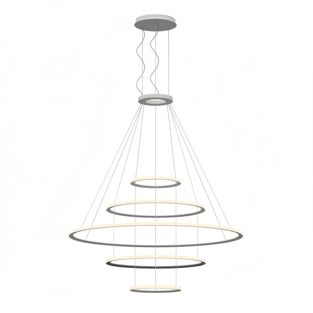 LEDS C4 - Lampada a sospensione Circular Outward 5 Rings (ø600 Ø1200 Ø2000 Ø1200 Ø600) - Bianco