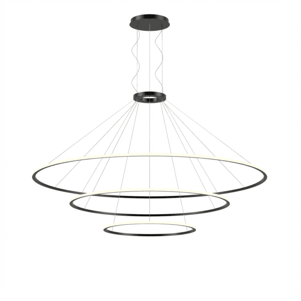 LEDS C4 - Lampada a sospensione Circular Outward 3 Rings (ø3000 Ø2000 Ø1200) - Nero