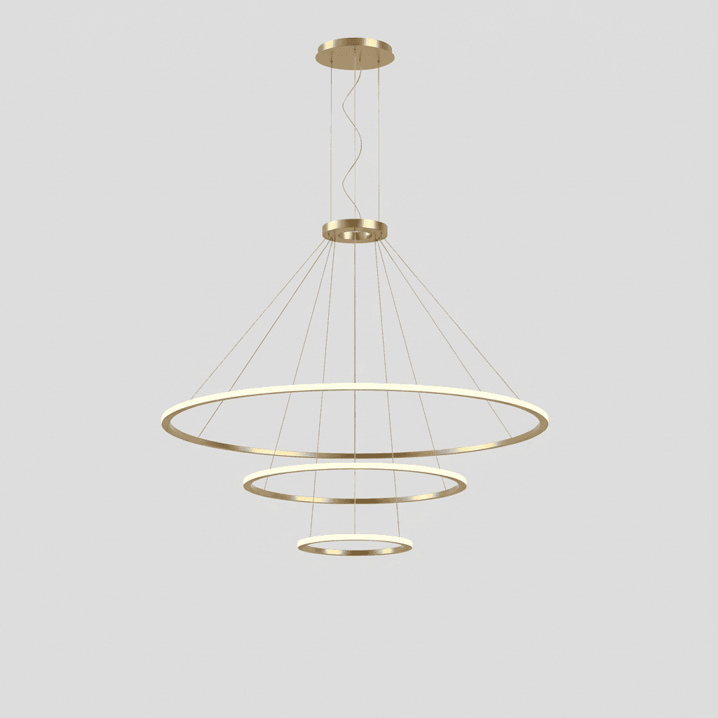 LEDS C4 - Lampada a sospensione Circular Outward 3 Rings (ø2000 Ø1200 Ø600) - Oro