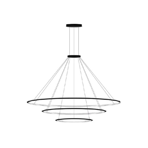 LEDS C4 - Lampada a sospensione Circular Outward 3 Rings (ø2000 Ø1200 Ø600) - Bianco