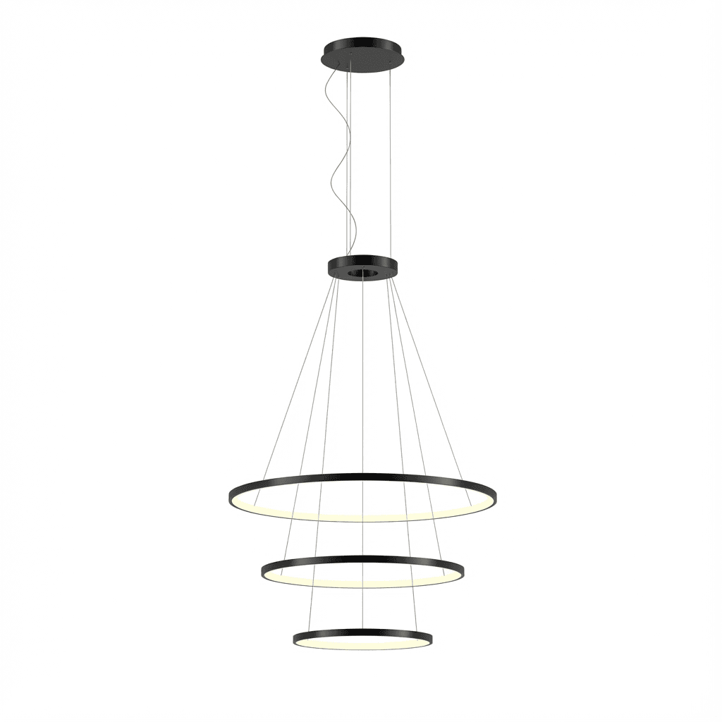 LEDS C4 - Lampada a sospensione Circular Outward 3 Rings (ø1200 Ø900 Ø600) - Nero