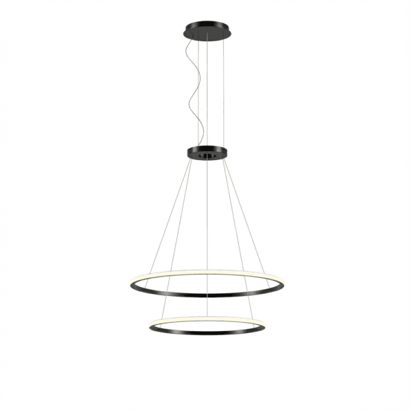 LEDS C4 - Lampada a sospensione Circular Outward 2 Rings (ø1200 Ø900) - Nero