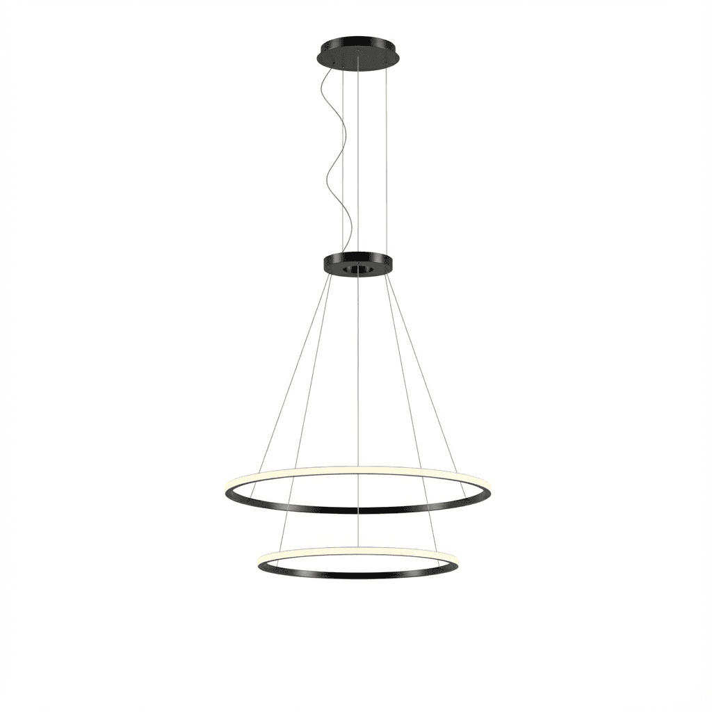 LEDS C4 - Lampada a sospensione Circular Outward 2 Rings (ø1200 Ø900) - Nero