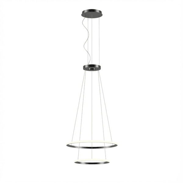 LEDS C4 - Lampada a sospensione Circular Outward 2 Rings (ø900 Ø600) - Nero