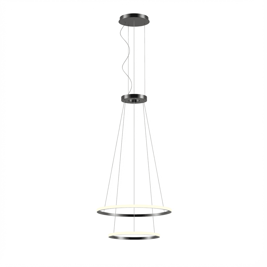 LEDS C4 - Lampada a sospensione Circular Outward 2 Rings (ø900 Ø600) - Nero