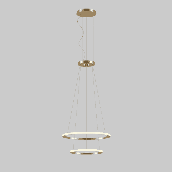 LEDS C4 - Lampada a sospensione Circular Outward 2 Rings (ø900 Ø600) - Oro