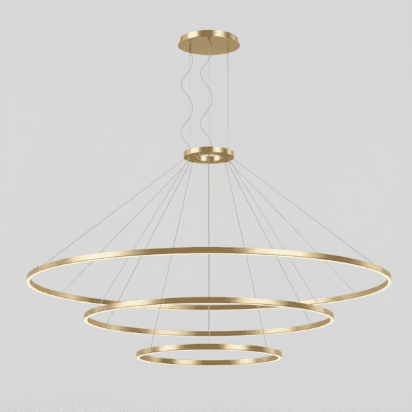 LEDS C4 - Lampada a sospensione Circular Downward 3 Rings (ø3000 Ø2000 Ø1200) - Oro