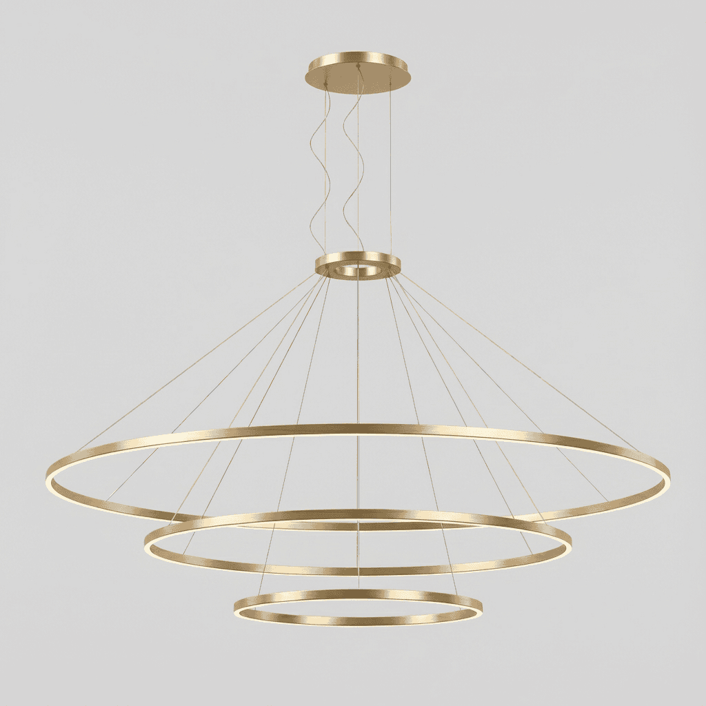 LEDS C4 - Lampada a sospensione Circular Downward 3 Rings (ø3000 Ø2000 Ø1200) - Oro