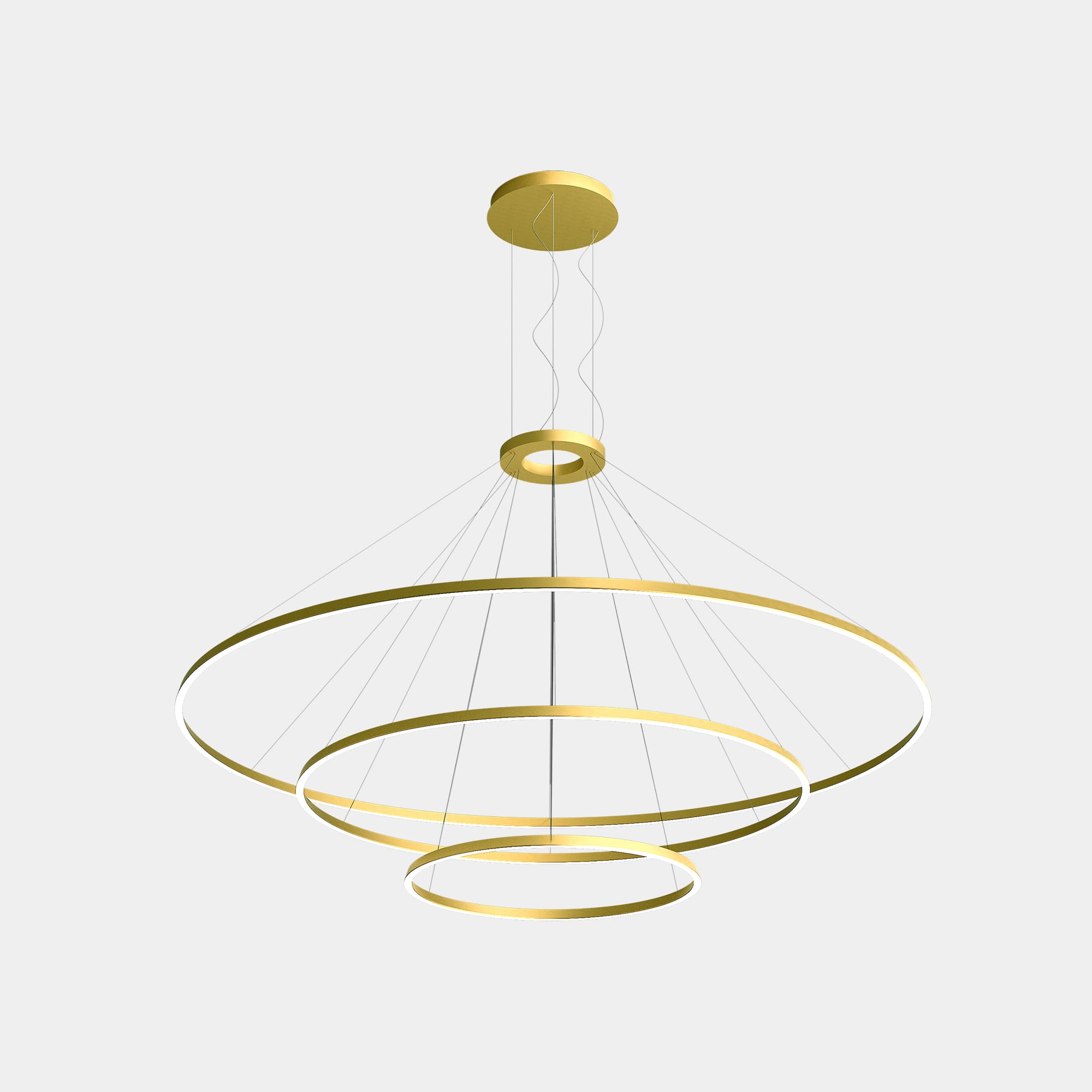 LEDS C4 - Lampada a sospensione Circular Downward 3 Rings (ø3000 Ø2000 Ø1200) - Oro