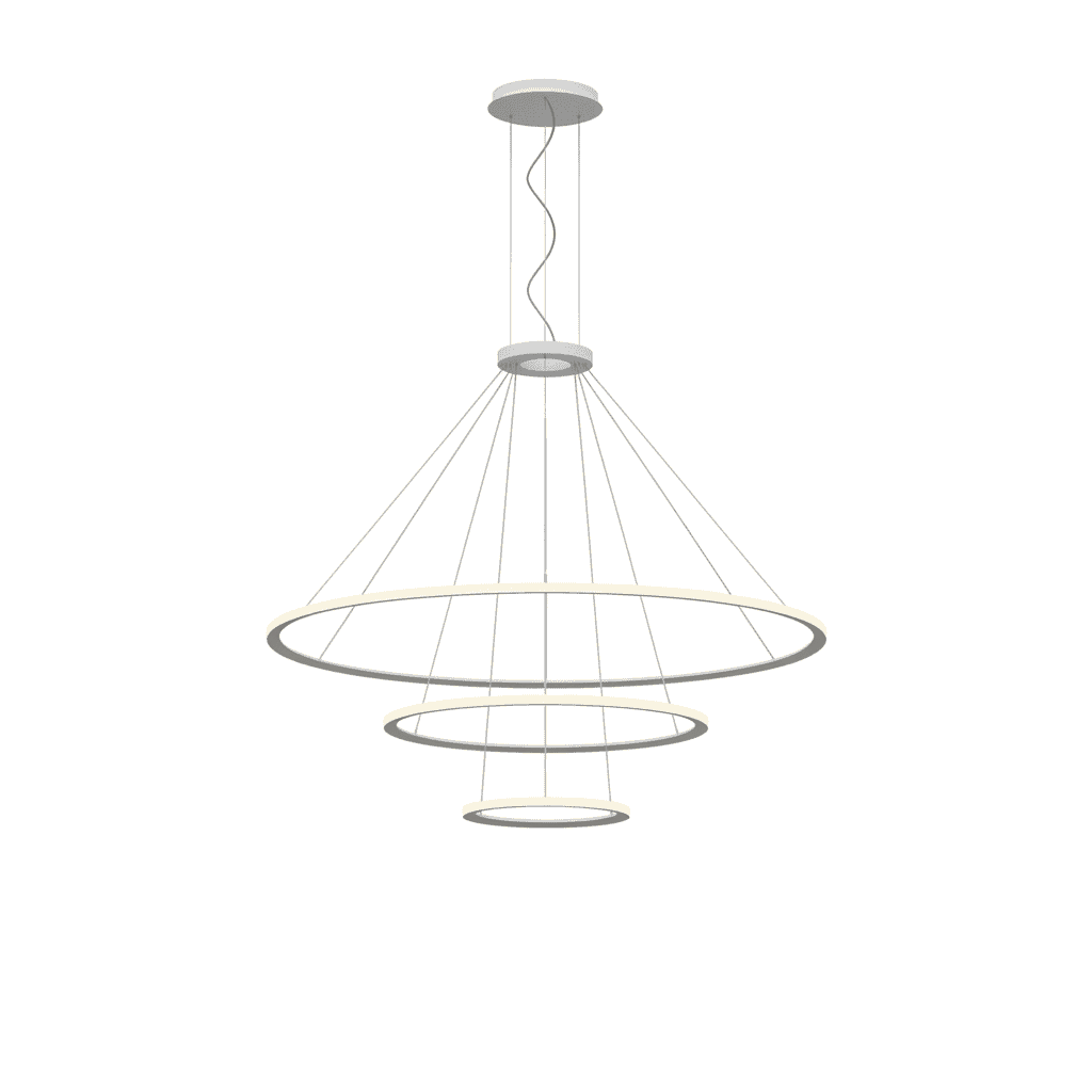 LEDS C4 - Lampada a sospensione Circular Downward 3 Rings (ø2000 Ø1200 Ø600) - Bianco