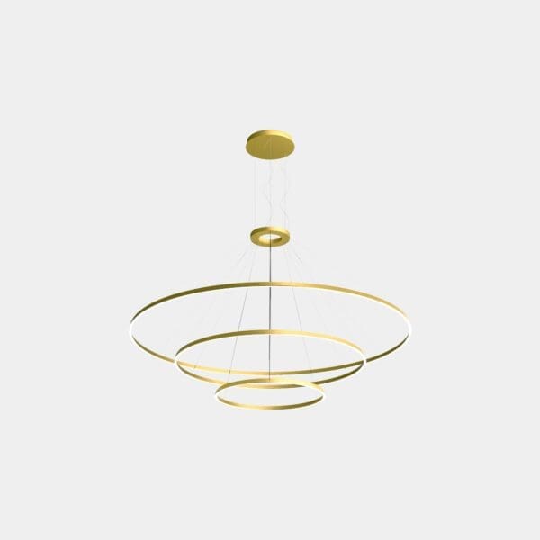 LEDS C4 - Lampada a sospensione Circular Downward 3 Rings (ø2000 Ø1200 Ø600) - Oro