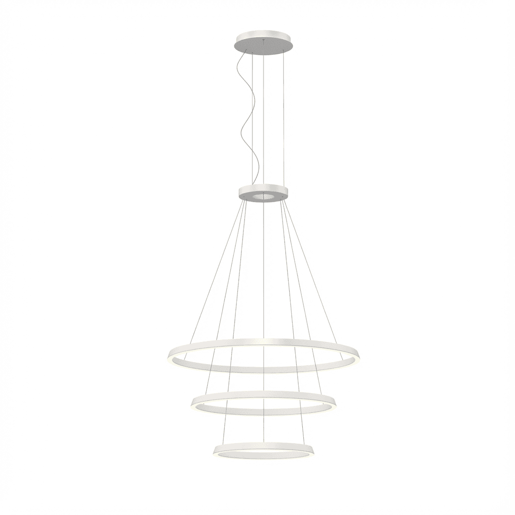 LEDS C4 - Lampada a sospensione Circular Downward 3 Rings (ø1200 Ø900 Ø600) - Bianco