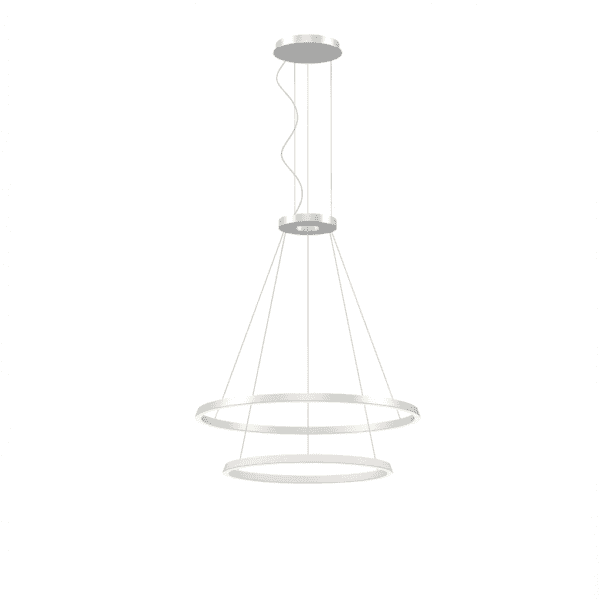 LEDS C4 - Lampada a sospensione Circular Downward 2 Rings (ø1200 Ø900) - Bianco