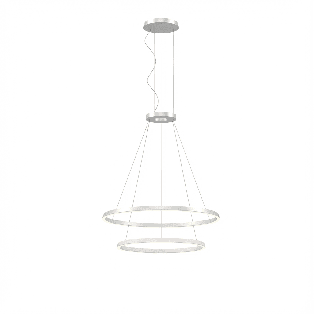 LEDS C4 - Lampada a sospensione Circular Downward 2 Rings (ø1200 Ø900) - Bianco