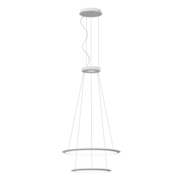 LEDS C4 - Lampada a sospensione Circular Downward 2 Rings (ø900 Ø600) - Bianco