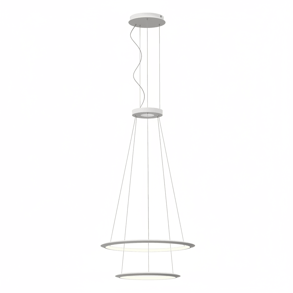 LEDS C4 - Lampada a sospensione Circular Downward 2 Rings (ø900 Ø600) - Bianco