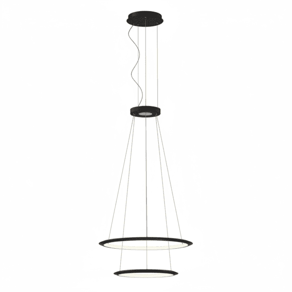 LEDS C4 - Lampada a sospensione Circular Downward 2 Rings (ø900 Ø600) - Nero