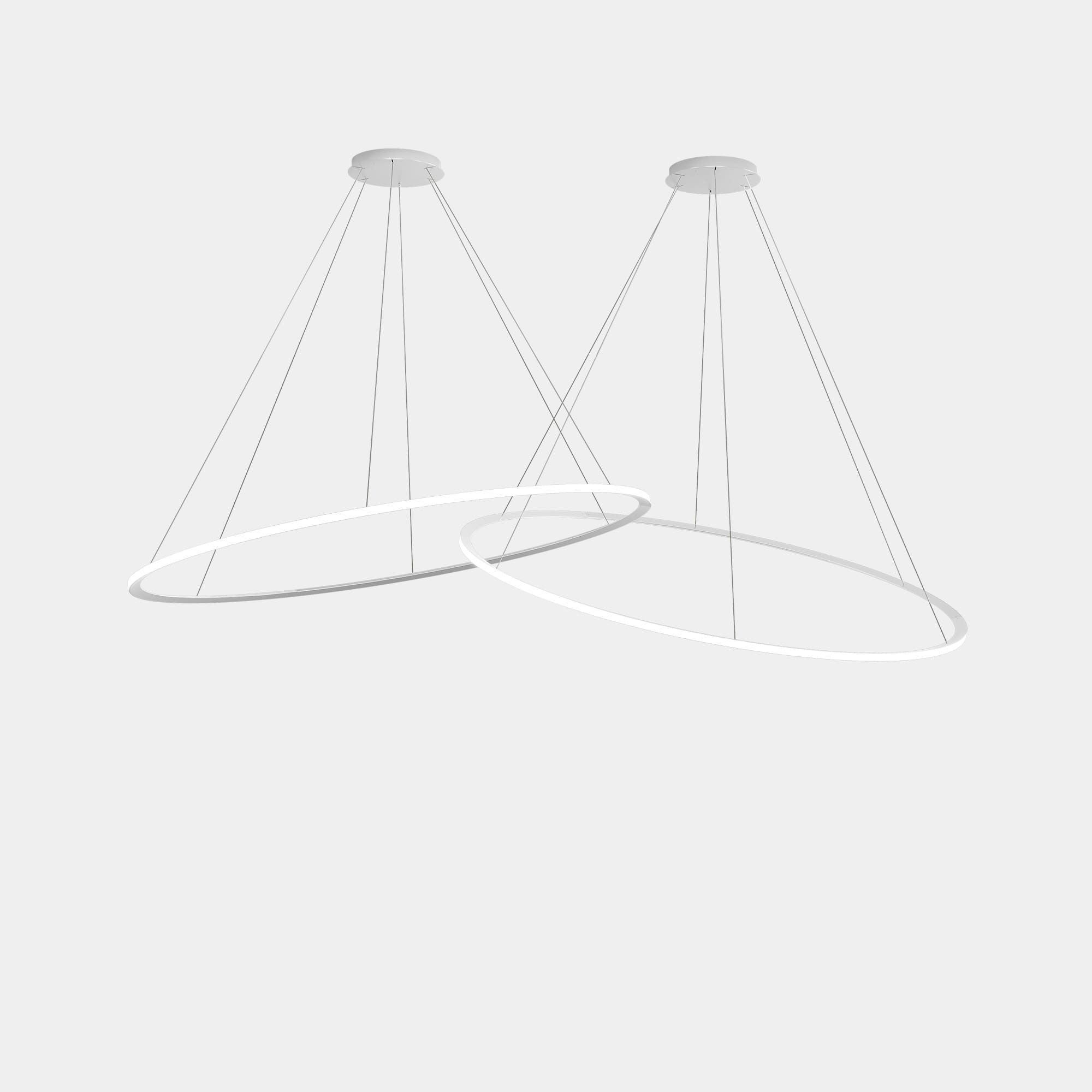 LEDS C4 - Lampada a sospensione Circular Downward 2 Rings Ø2000 Horitzontal - Bianco