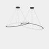 LEDS C4 - Lampada a sospensione Circular Downward 2 Rings Ø2000 Horitzontal - Nero