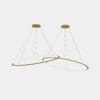 LEDS C4 - Lampada a sospensione Circular Downward 2 Rings Ø2000 Horitzontal Recessed - Oro