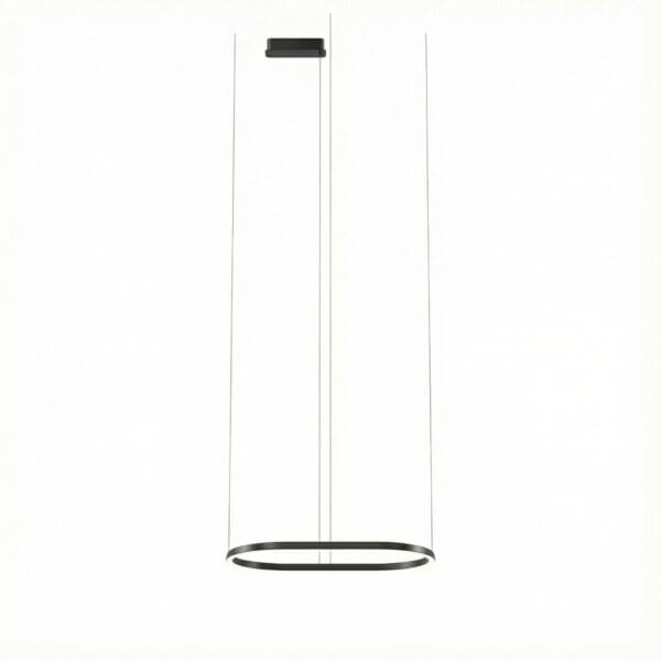LEDS C4 - Lampada a sospensione Geometric Oval Recessed 500mm - Nero