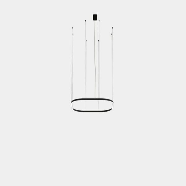 LEDS C4 - Lampada a sospensione Geometric Square Recessed 1000x1000mm - Nero
