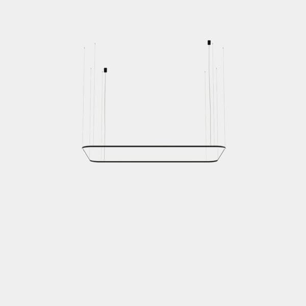 LEDS C4 - Lampada a sospensione Geometric Rectangle Recessed 1600x1000mm - Nero