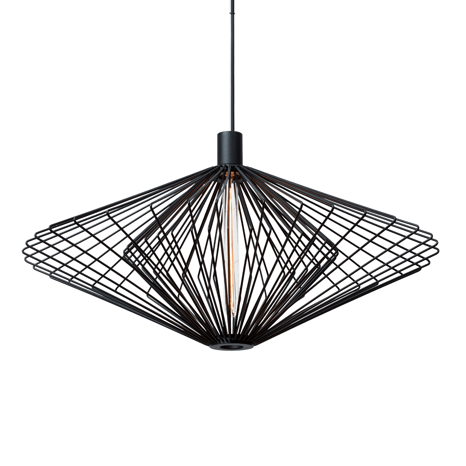 Wever & Ducrè - Wiro Ceiling Susp 2.0 Diamond E27 B 6.0m Cable - Nero